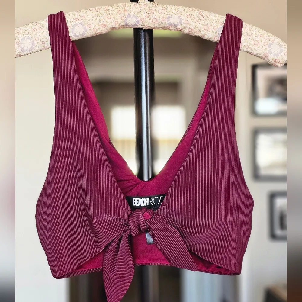 Beach Riot Dallas Ribbed Bikini Set Purple Plum - Picture 2 of 7
